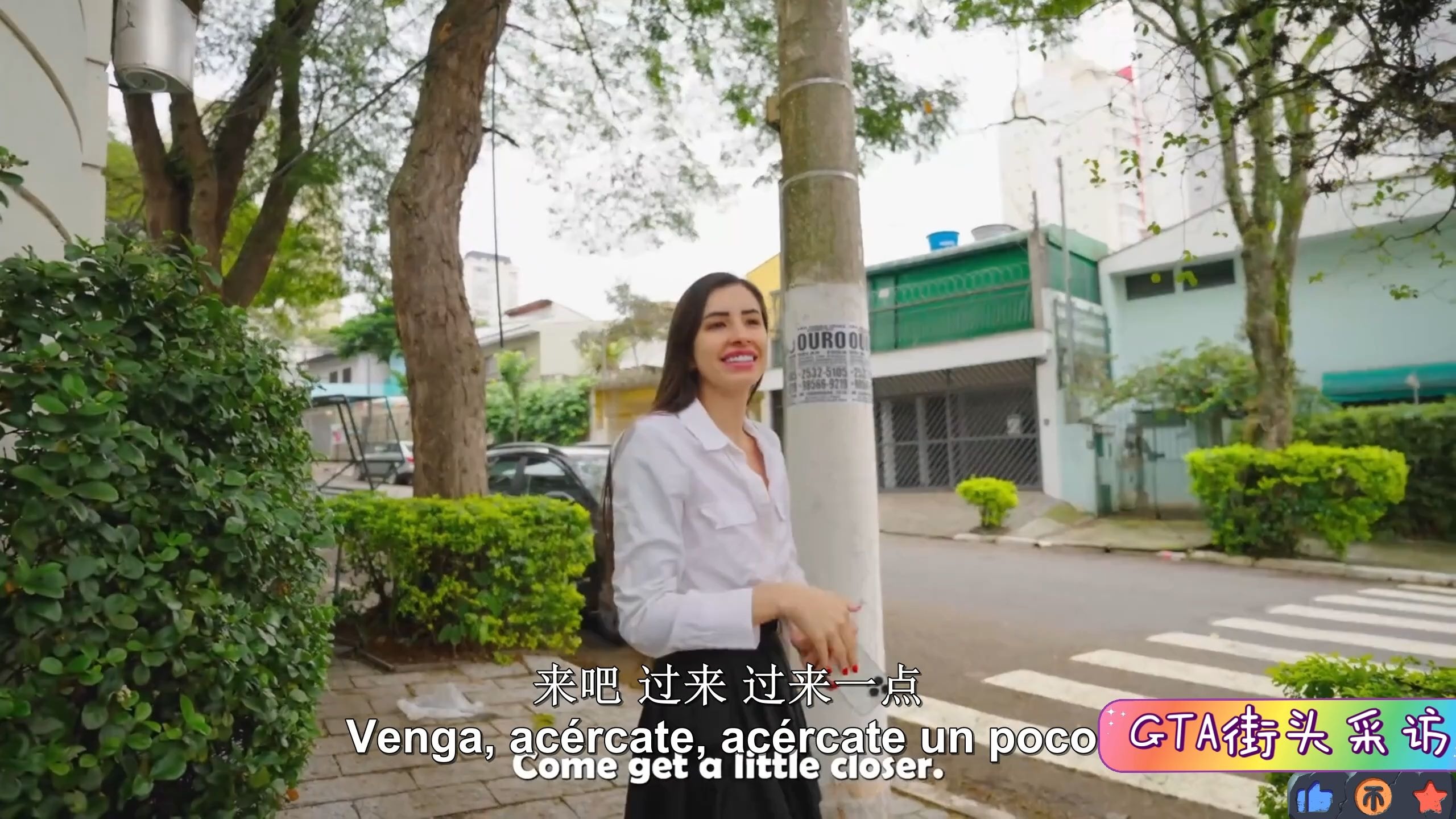 街头搭讪-绿色丸子头的漂亮空姐